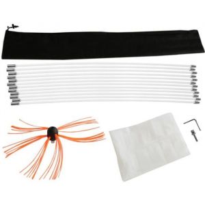 Kit de ramonage 12m Nylon Flexible H&eacute;risson de Ramonage Synth&eacute;tique Nettoyage Po&ecirc;le Entrainement Perceuse &Eacute;lectrique