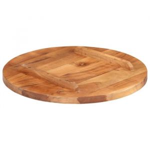 Bon plan Dessus de table Plateau pour table - JILI HOT - - Bois massif dacacia rond 25-27 mm 50cm Thome6607280