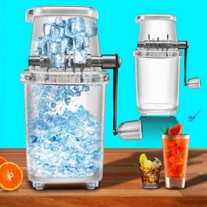 Broyeur à Glace Manuel - SONEW - Machine à Granita - Acier Inoxydable - 2L - Portable et Léger
