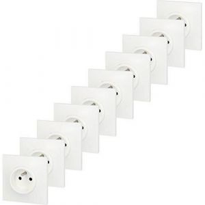 Legrand Lot de 10 Prises de courant avec Terre neptune 3680 W 230 V Blanc - LEG200252