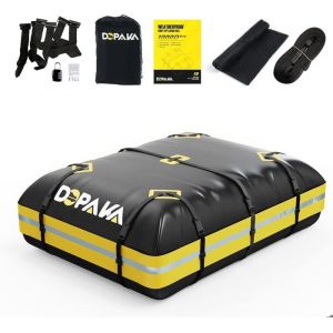 Coffre de Toit - Sac de Toit Voiture - 15 Pieds Cubes - Étanche - Pliable - Noir