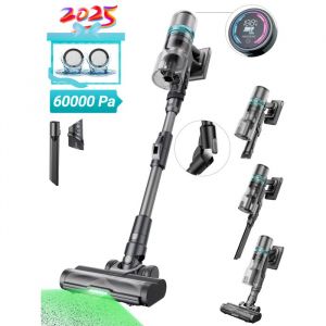 PROSCENIC Aspirateur balai sans fil P16 Gris - aspirateur puisstant 60Kpa - Autonomie 65 Min - Tube pliable - LED Verte