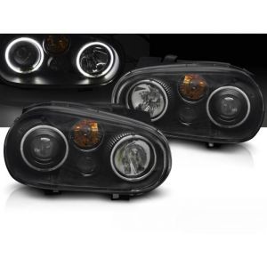 Paire de feux phares VW Golf 4 97-03 angel eyes CCFL Noir-42421754