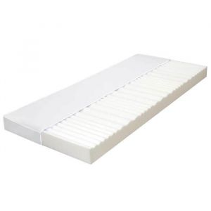 Matelas 7 zones - JILL - 120x200 cm - Mousse PU - &Eacute;paisseur 10 cm - Duret&eacute; H2/H3 - Blanc - Housse 100% polyester