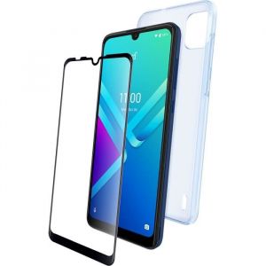 Accessoire - Wiko - Y82 - Coque souple transparente - Prot&egrave;ge-&eacute;cran en verre tremp&eacute; - Protection optimale