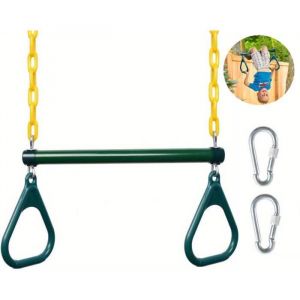 Balan&ccedil;oire en Anneau en Acier et Plastique pour Enfants et AdultesTrap&egrave;ze Balan&ccedil;oire avec Gymnastique Anneaux en Plastique