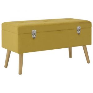 (Jaune)Banc avec compartiment de rangement - SIGNOL - Coffre rangement Banquette 80cm Jaune moutarde Velours 925113