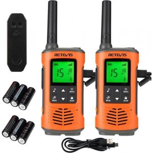 Retevis RT45P Talkie Walkie Etanche IP67 PMR44616 CanauxVOXLampe de Poche LED Alarme SOSCTCSS/DCSpour Activités de Plein