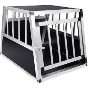 EUGAD Cage de transport pour chien en aluminium Caisse de transport Boîte de transportBoîte de voyage 69x54x51 cm Noir