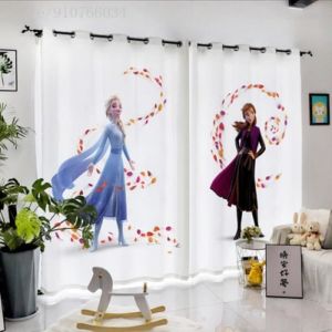 DCL-775 Cadeau fille rideau cr&eacute;atif reine des neiges Elsa princesse Anna dessin anim&eacute; chambre denfants nordique fille fille r