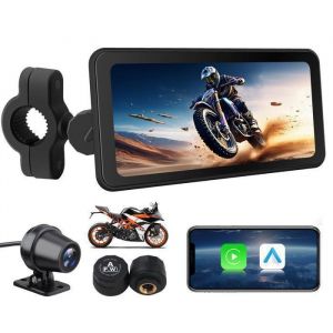Autoradio Moto - AWESAFE - 6.25 Écran Tactile - CarPlay - Android Auto - Étanche avec DVR