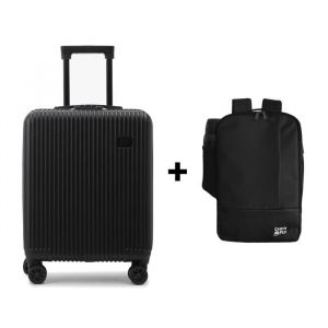 Set de bagages - CabinFly - Cruisair & Bellanca - Noir - Valise 55x40x20 cm - Sac à dos 40x20x25 cm