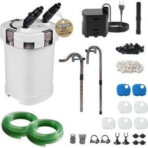 Pompe externe pour aquarium - ZVVN - D&eacute;bit 800L/H - 15W - Filtration 3 &eacute;tapes - Pour r&eacute;servoir jusqu&agrave; 300L