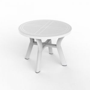 RESOL FLAVIA &Oslash;100 Table Jardin jusqu&agrave; 4 personnes Trou pour parasol Filtre UV Salle &agrave; manger Terrasse V&eacute;randa Blanc