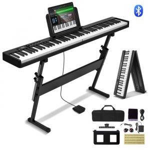 Clavier Piano Pliable 88 Touches-VEVOR-Piano &Eacute;lectronique Num&eacute;rique Portable avec P&eacute;dale de Sustain-pour D&eacute;butants