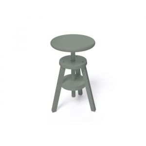 Tabouret &agrave; vis - ABC MEUBLES - Vintage - Gris - Bois massif - R&eacute;glable en hauteur