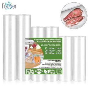 6 Rouleaux Sous Vide Gaufr&eacute;s pour Machine Mise Sous Vide 15/20/28 cm X 3 m&egrave;tres Sans BPA S&eacute;curit&eacute; Sac Rouleau de Film Sous Label