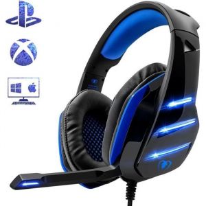 Casque Gaming PS4 Beexcellent Ultra-l&eacute;ger St&eacute;r&eacute;o Bass - Bleu