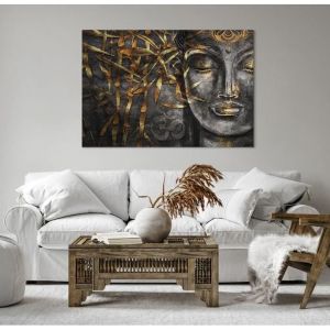 Impression sur Toile Image Tableau Decoration Murale Bouddha Or Bodhisattva Grand Tableaux Decoratifs Muraux 50x70cm Sans cadre