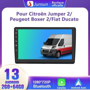 Junsun Autoradio Android 132Go+64Go pour Fiat Ducato (2006-2013) 9écran Tactile Carplay Android Auto RDS GPS WiFi