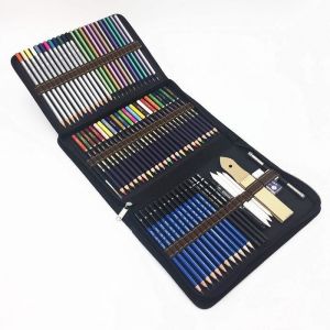 Crayons de couleur Dessin et Croquis Kit 71pcs Set de dessin pour enfants Outils pour Dessiner.Inclus colorées aquarelle dessin