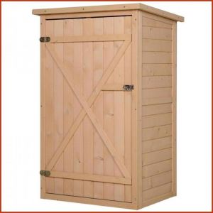 Abri de Jardin Remise - Outsunny - Compact avec 2 &Eacute;tag&egrave;res - Bois Naturel 75x56x115 cm