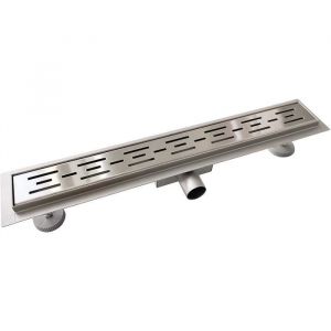 Caniveau de douche italienne en acier inoxydable Aica Sanitaire - Gris - A grille - Dimensions: 40~120x7 cm