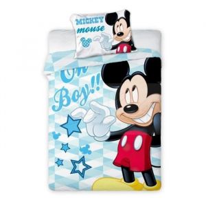 Parure de lit bébé garçon MICKEY MOUSE disney housse de couette 100x135 + taie doreiller