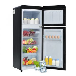 Réfrigérateur congélateur 92 litres 64L+28L réfrigérateur à 2 portes 116kWh/an -27°C ~13°C Frigo a éclairage LED classe D