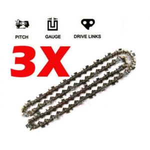 Lot de 3 Chaînes dÉlagueuse sur Perche pour Guide-Chaîne de 10 (25 cm) 40 Maillons dEntraînement Faible Rebond