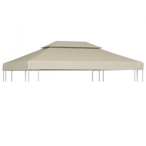 3056NEU- Recouvrement de remplacement dauventToile de rechange pour pavillon tonnelle tente imperméable 310 g-m² 3 x 4 m Beige