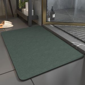 Tapis de Bain de Terre de Diatom&eacute;es Tapis de Baignoire Tapis de Douche Anti-D&eacute;rapant pour Salle de Bain 60 x 40 cm&mdash;(vert fonc&eacute;)