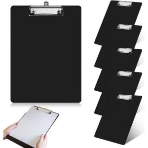 Lot de 5 porte-documents A4 - Porte-documents A4 - Pince dinformation en contreplaqué - Bloc-notes pour notes formulaires