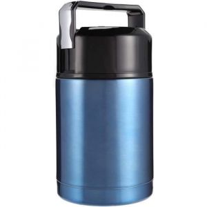 Thermos Alimentaire - AMOUNE - Grand R&eacute;cipient Isotherme - Acier Inoxydable - Anti-fuite - Bleu
