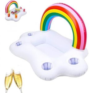 Bouee PiscineBar Flottant Pour PiscineBar Gonflable PiscineBar PiscinePorte Gobelet Gonflable Arc-en-ciel