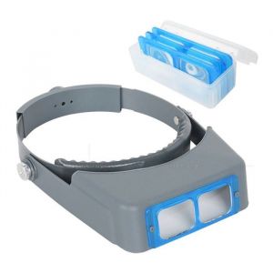 Loupe serre-t&ecirc;te loupe professionn &agrave; double objectif pour bijoux loupe binoculaire en verre opitcal avec grossissement dobj