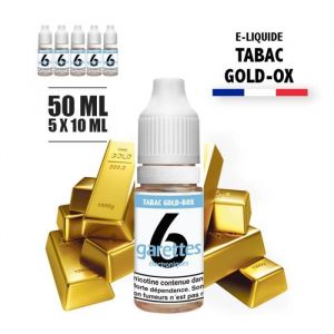 E-liquide 50ML saveur TABAC GOLD BOX avec 11MG de nicotine (e-liquide id : PROD2187) - (5x10ML)