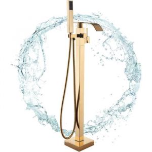 Robinet de Baignoire Cascade or SUGUWORD - Mitigeur Baignoire sall de bain Ilot avec Douchette