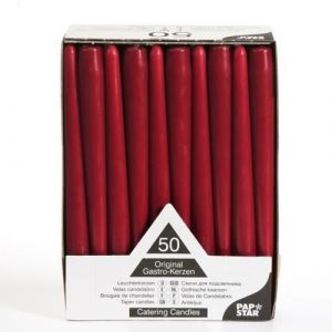 Bougies de chandelier - PAP STAR - &Oslash; 22 cm - 25 cm - Bordeaux - Int&eacute;rieur