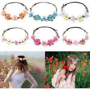 BandeauCouronne de Fleurs pour CheveuxCouronne Fleur Cheveux EnfantBandeau Fleur FemmeGuirlande De Fleur Bandeau6PCS