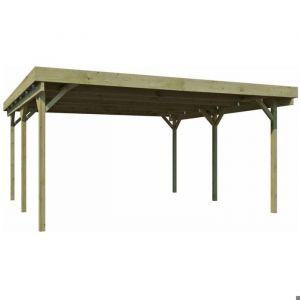 Carport double en bois Basic 51 x 5 m