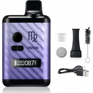 Vaporisateur Virgo pour herbes s&egrave;ches chambre chauffante en c&eacute;ramique affichage OLED et contr&ocirc;le de la temp&eacute;rature (Violet)