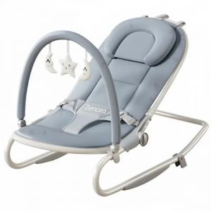 Transat b&eacute;b&eacute; evolutif Bleu Fixe ou Balancelle avec jouets d&eacute;veil Si&egrave;ge confortable et compact parfait pour jeux quotidiens
