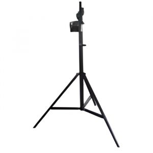 Pied de lumière à treuil réglable simple barre - SL010w - Noir - Hauteur réglable de 140 à 290cm