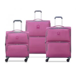 DELSEY PARIS - UCB SOFTSIDE  - Set de 3 valises souples 545cm/ 65cm/ 76cm - Rose