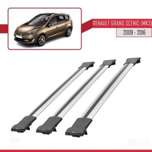 Barres de toit - FLY - Renault Grand Scenic - 3 barres - Aluminium - Gris