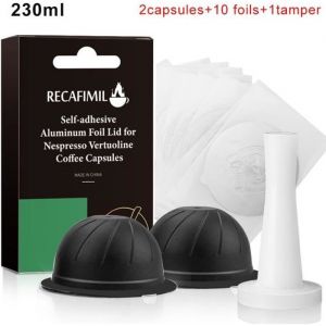 Capsules de café rechargeables de Nespresso Vertuoline & Vertuo en acier inoxydable filtre dosettes réutilisables Couleur Beig