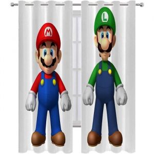 Rideaux Super Mario Bros. - Lot De 2 Rideaux Enfants - Rideau Occultant Thermiques pour Chambre Salon 80x240cm