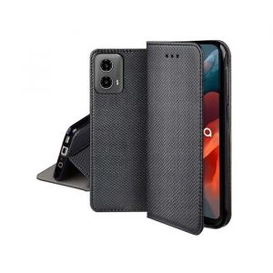 Housse etui portefeuille avec coque interieure en silicone pour Motorola Moto G34 5G + film ecran - NOIR MAGNET