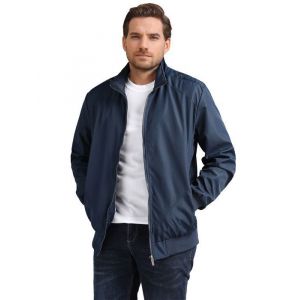 Allthemen Blouson Homme L&eacute;ger Col Montant Jacket Militaire Chaud Veste Casual Veste Bleu